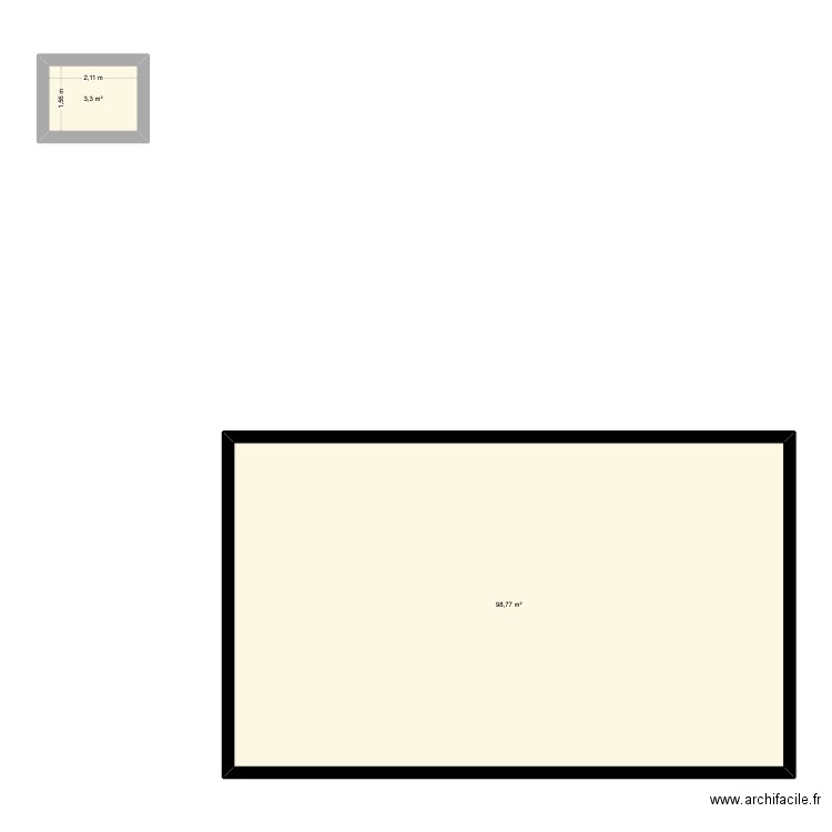 maison Rubens. Plan de 2 pièces et 102 m2