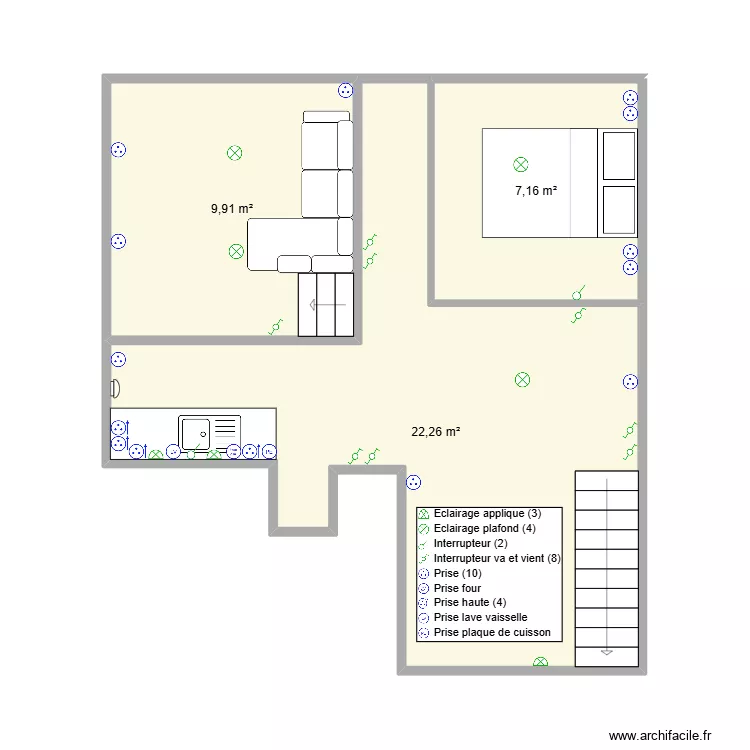 Plan Loft (Cotes a voir). Plan de 3  et 39 m²