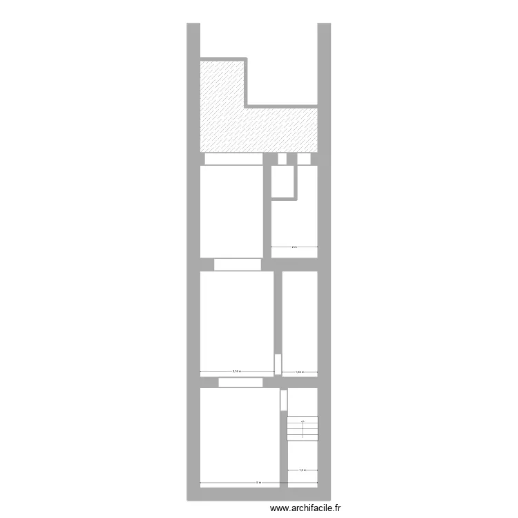 Li&eacute;geois 65 Rez Jardin Existant. Plan de 8  et 73 m²