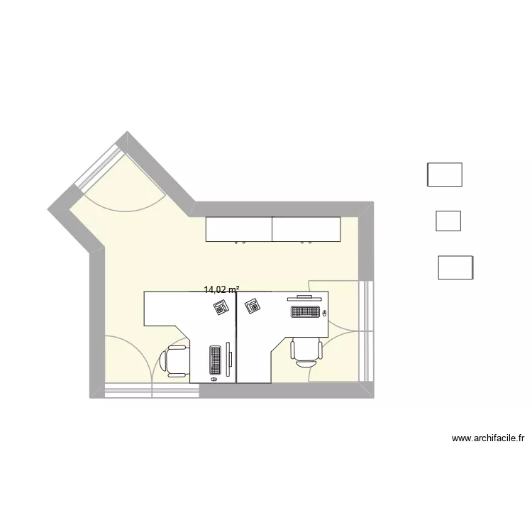 abs. Plan de 1 Pièce et 14 m² abs. Plan de 1 Pièce et 14 m²