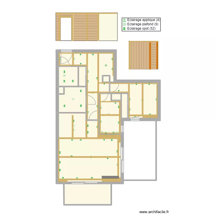 Les Cordettes "plafond". Plan de 