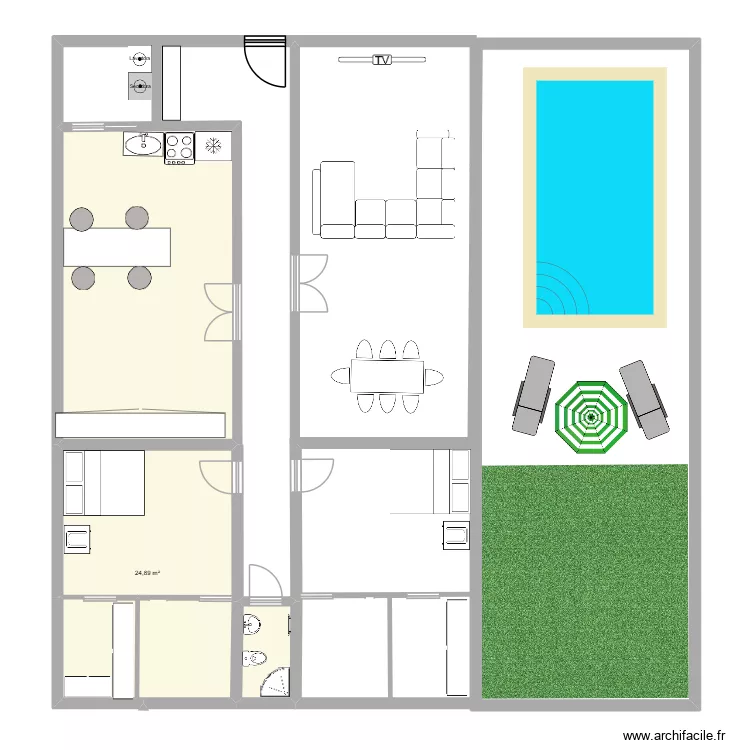 Ilena e Paula. Plan de 3  et 59 m²