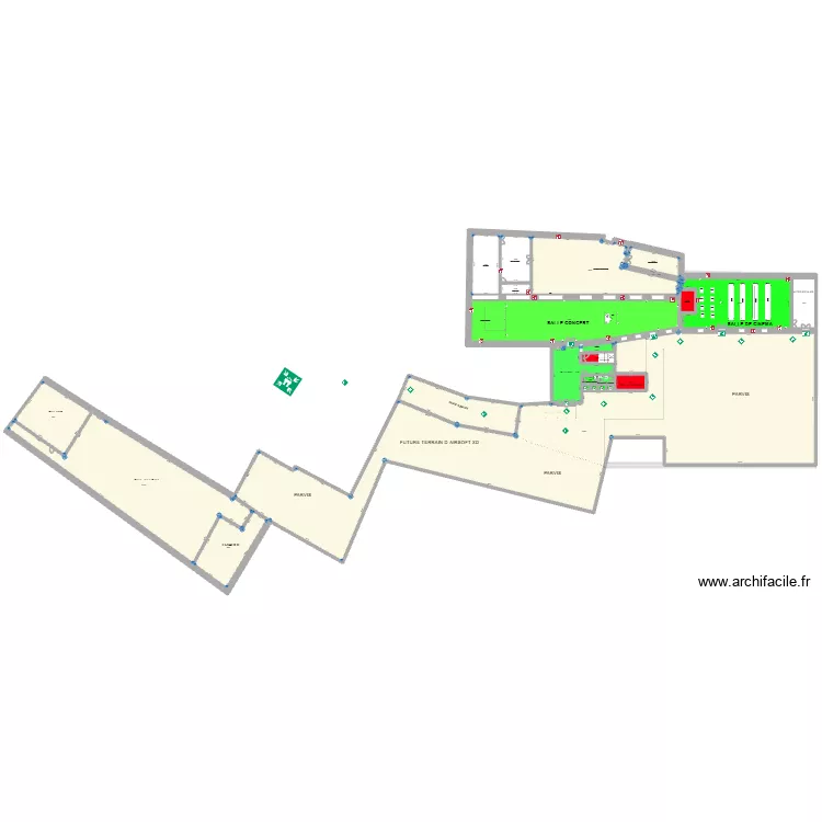 SALLE CONSERT ET CINE. Plan de 27 Pièces et 5635 m²