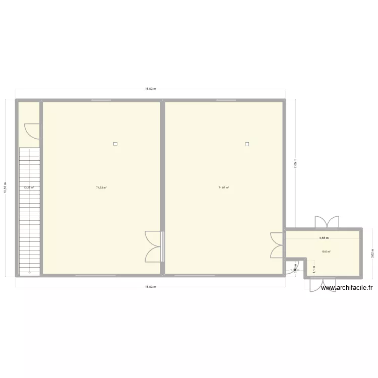 mezzanine technique v2. Plan de 4 pièces et 168 m²