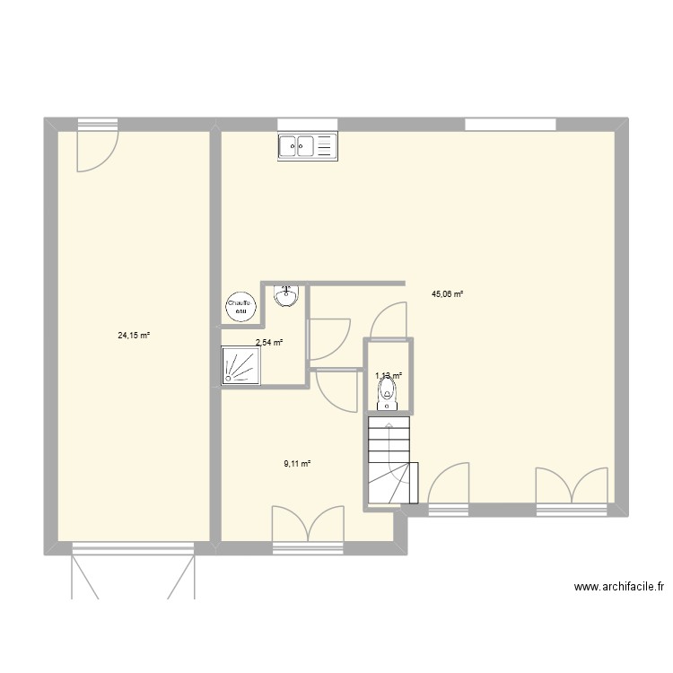 Maison exo. Plan de 5 pièces et 82 m2