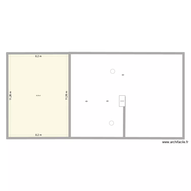 plan ferme du campreux. Plan de 1 pièce et 92 m²