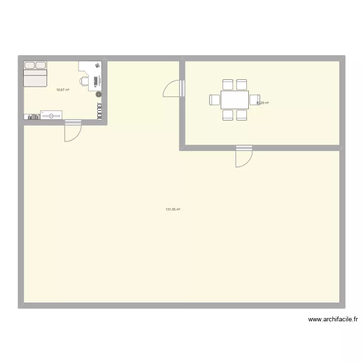 VVBXCF. Plan de 3 Pièces et 173 m²