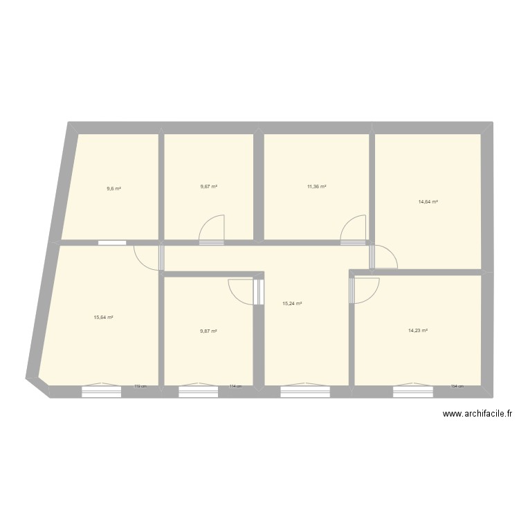 version V. Plan de 15 pièces et 201 m2