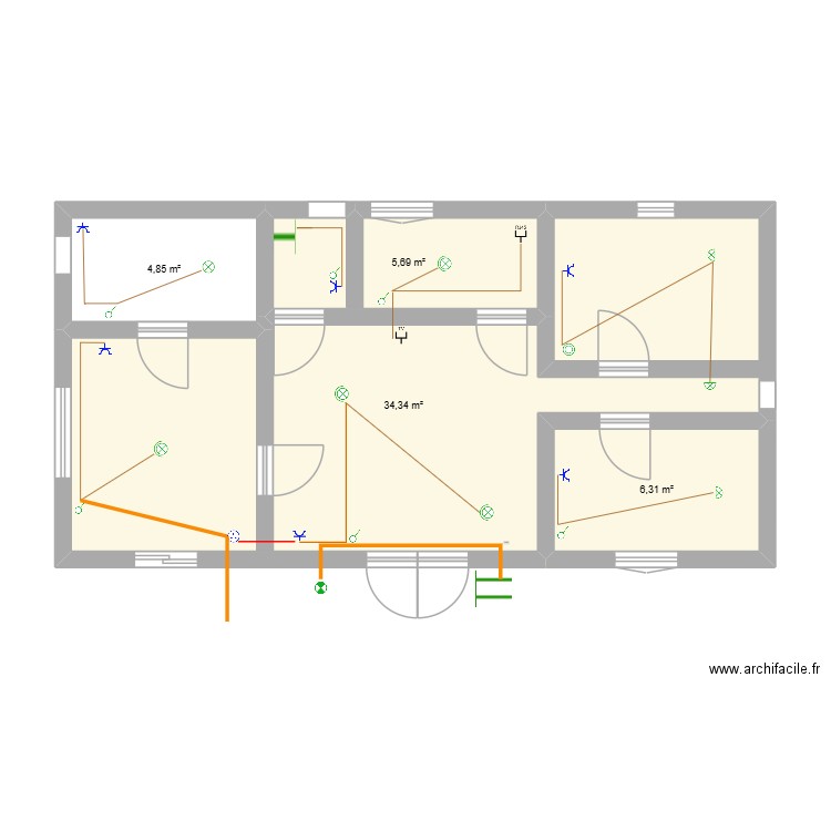 said. Plan de 4 pièces et 51 m2