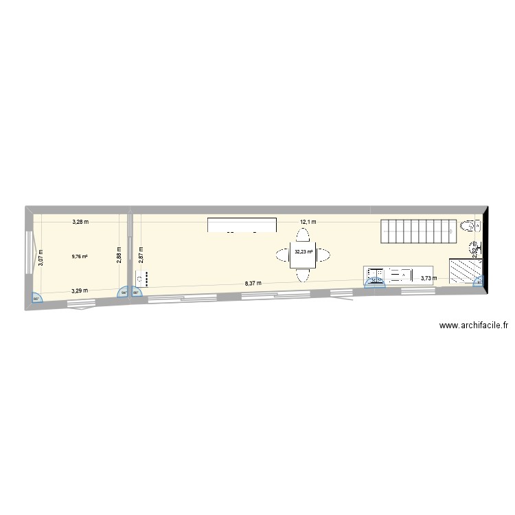 moi 1. Plan de 2 pièces et 42 m2
