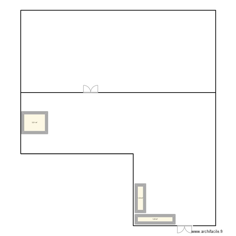 Dépôt Anzin. Plan de 3 pièces et 6 m2