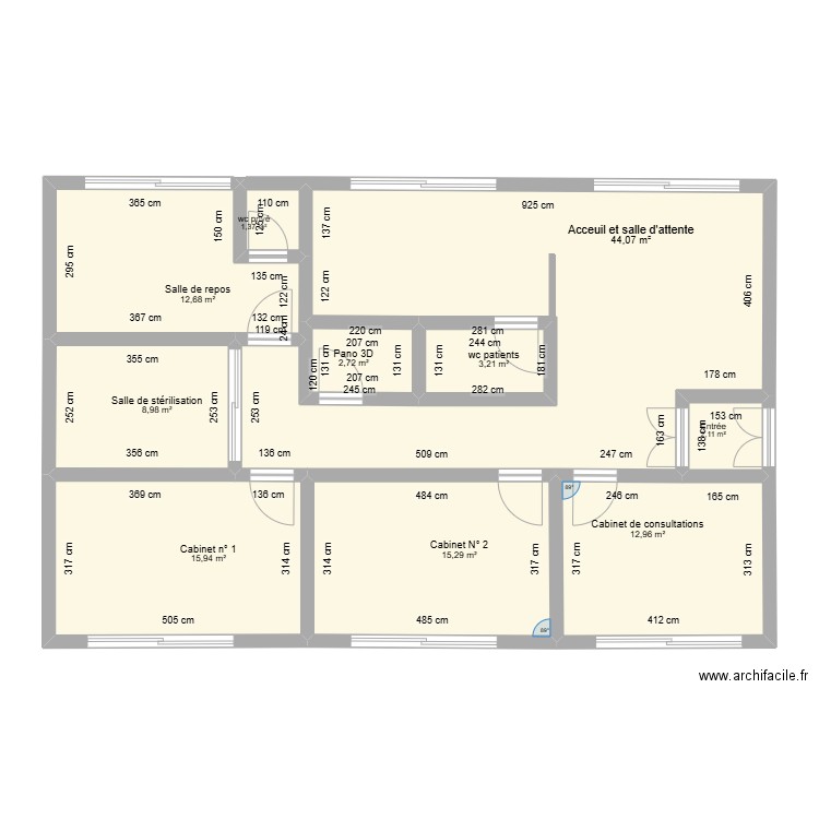 Plan cabinet 9 av stade v4. Plan de 10 pièces et 119 m2