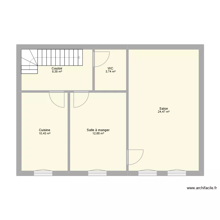 R+1 COMMERCY. Plan de 5  et 60 m²