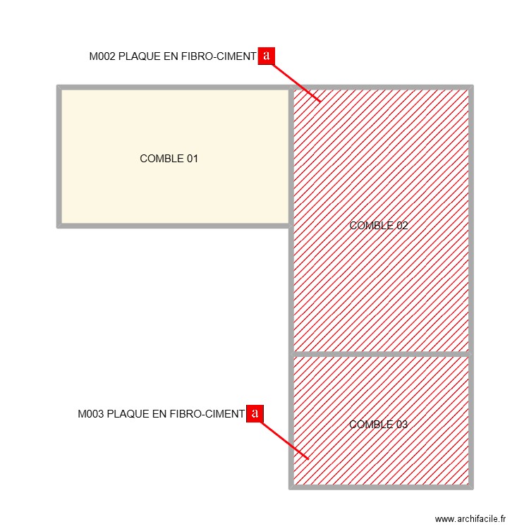 TOITURE COMBLES ST VICTOR. Plan de 3 pièces et 57 m2