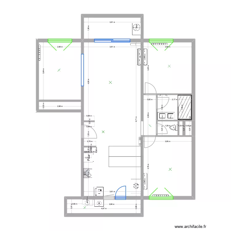 Plan appartement 3. Plan de 13  et 84 m²