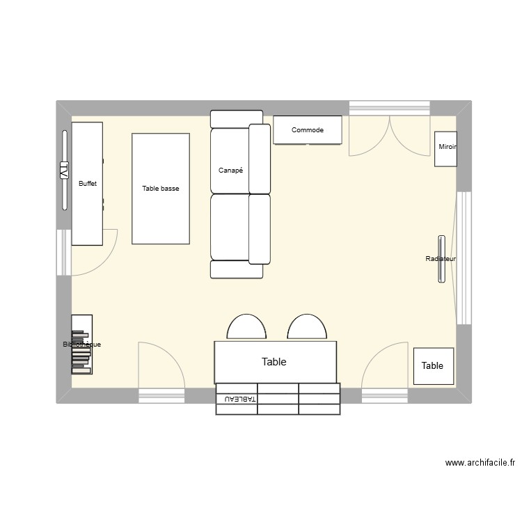 SALON. Plan de 1 pièce et 31 m2
