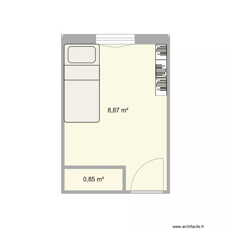 Chambre Soan. Plan de 2 Pièces et 10 m² Chambre Soan. Plan de 2 Pièces et 10 m²