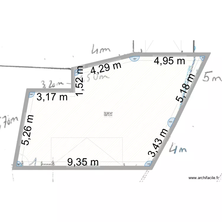 garage. Plan de 2  et 145 m²