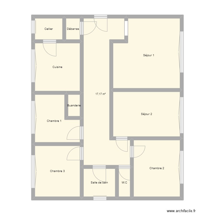 Plan EL AAKRAOUI. Plan de 12 pièces et 85 m2