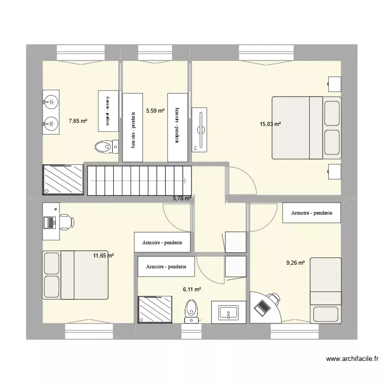 igny etage. Plan de 7 Pièces et 62 m² igny etage. Plan de 7 Pièces et 62 m²