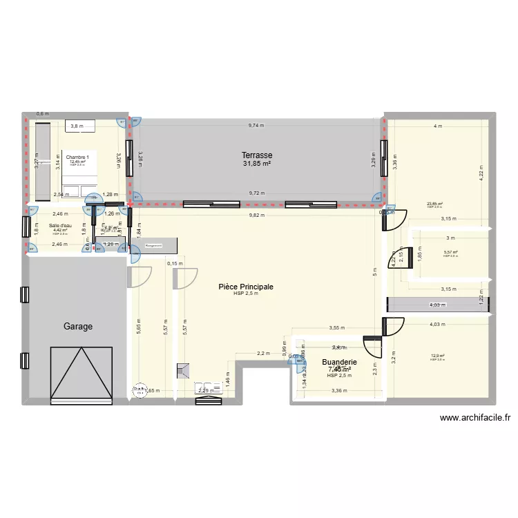 maison 3. Plan de 11  et 191 m²
