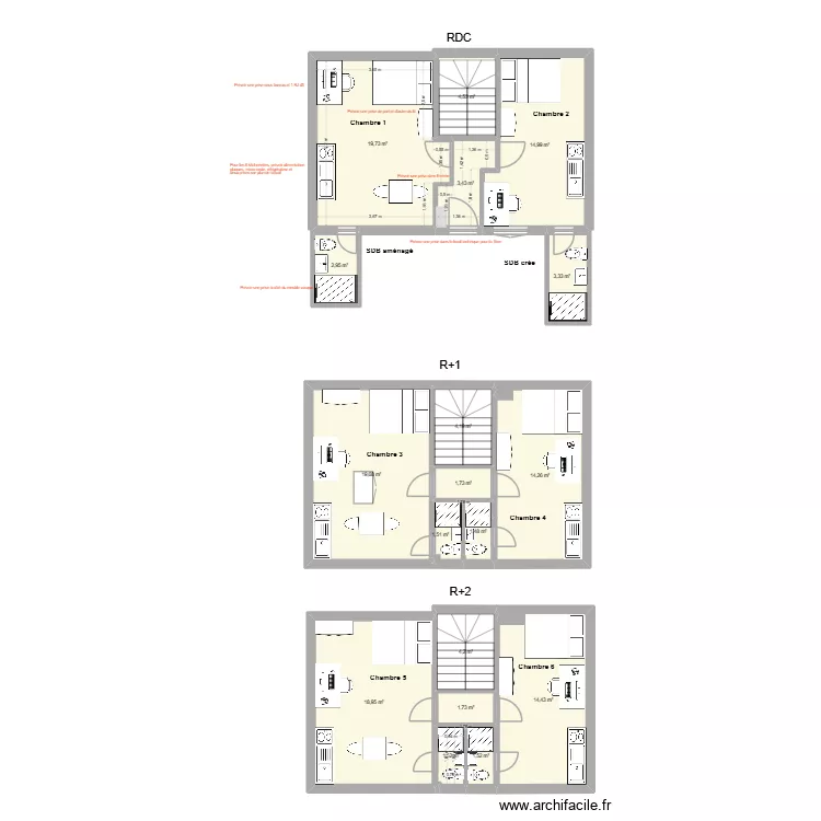 Plan_electricite. Plan de 18  et 134 m²