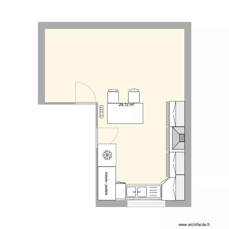 cuisine 87 GS vide. Plan de cuisine 87 GS vide. Plan de