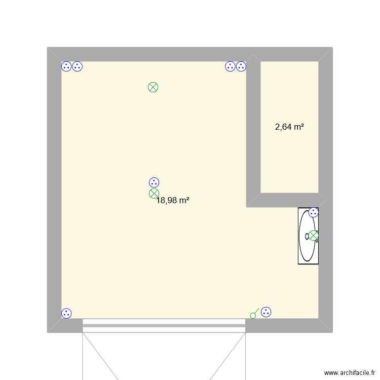 GARAGE BELLEN. Plan de 2 pièces et 22 m2