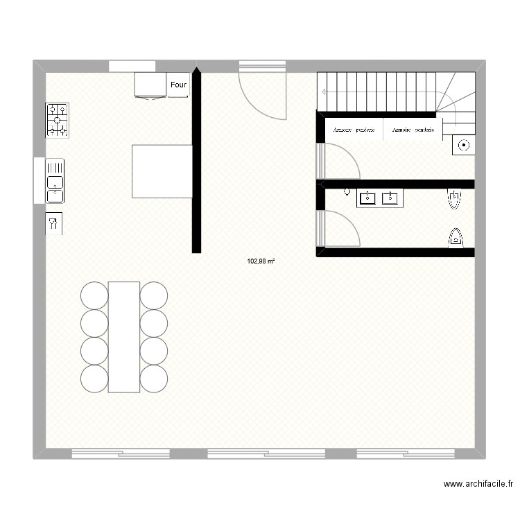 plan maison 3akba. Plan de 1 pièce et 103 m2