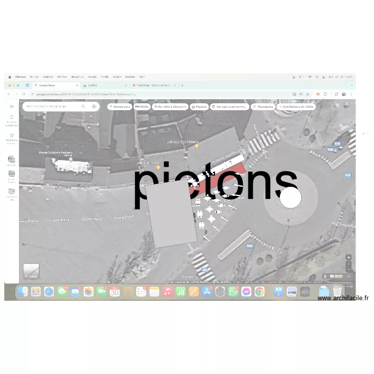 Terrasse brasserie. Plan de 