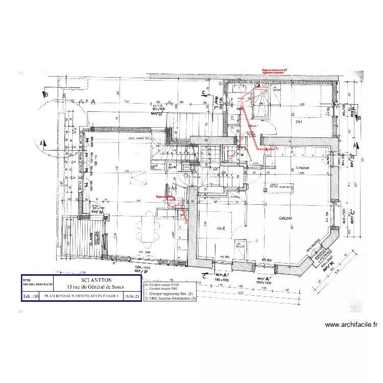 PLAN VMC ETAGE 1 ind B . Plan de 