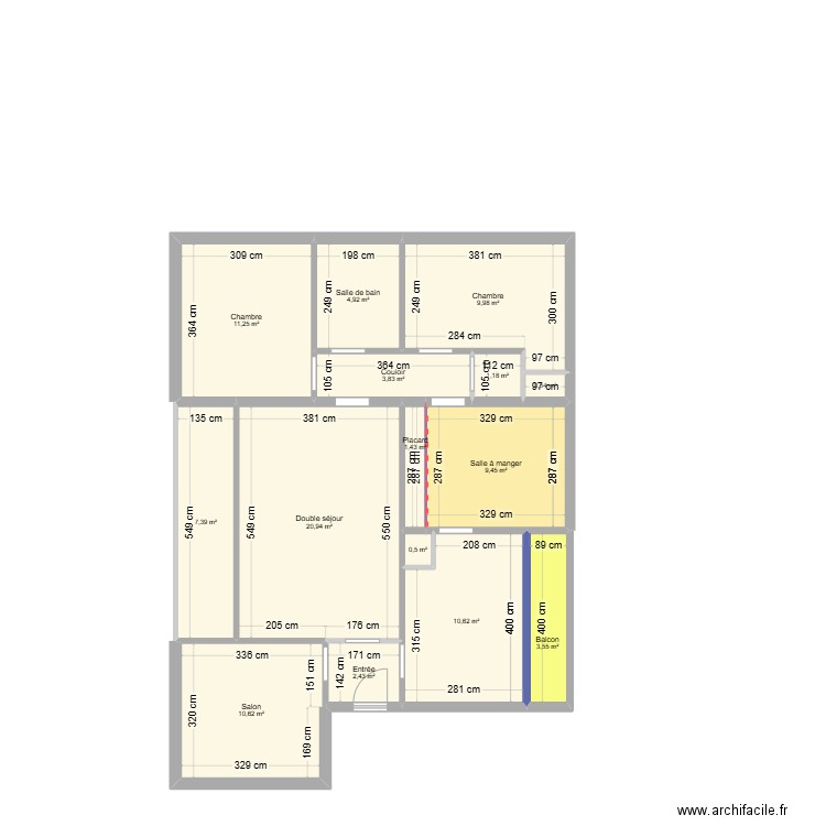 Thionville. Plan de 15 pièces et 99 m2