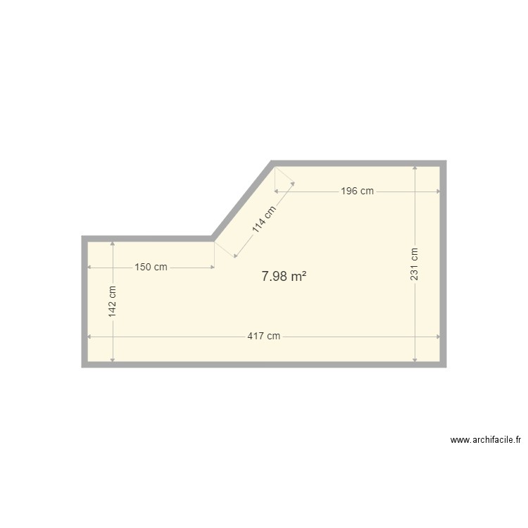 Carpentuer. Plan de 1 pièce et 8 m2