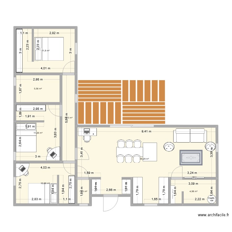 new home t. Plan de 7 pièces et 100 m2