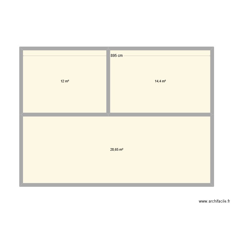 projet 2. Plan de 3 pièces et 55 m2
