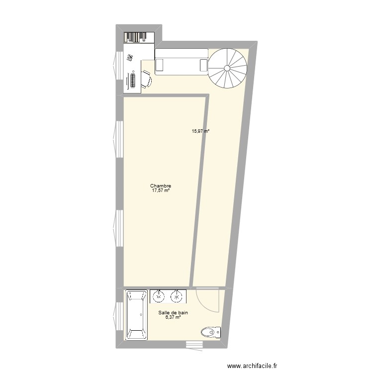 Plasca. Plan de 6 pièces et 91 m2