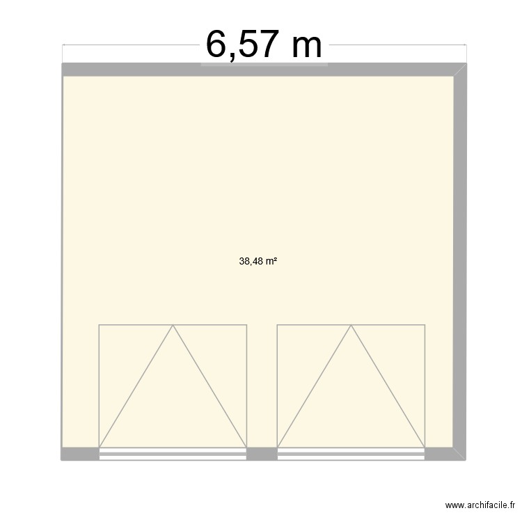 Limoge. Plan de 1 pièce et 38 m2