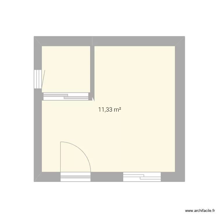 Caseta. Plan de 1  et 11 m²
