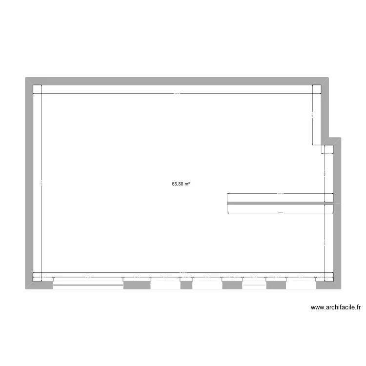 plan interieur local BRICQUEBEC. Plan de 1  et 69 m²