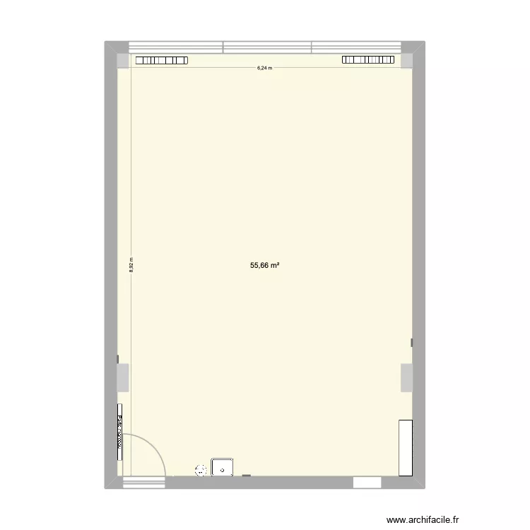Plan - Adaption spéciale à l'environnement. Plan de 1 et 56 m² Plan - Adaption spéciale à l'environnement. Plan de 1 et 56 m²