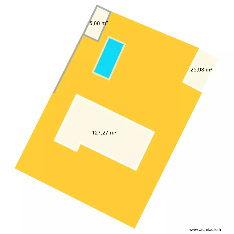 Piscine rion v2. Plan de 3  et 169 m²