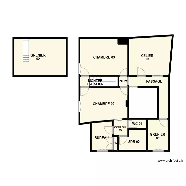 PLAN ETAGE BERNIS AM. Plan de 17 et 61 m² PLAN ETAGE BERNIS AM. Plan de 17 et 61 m²