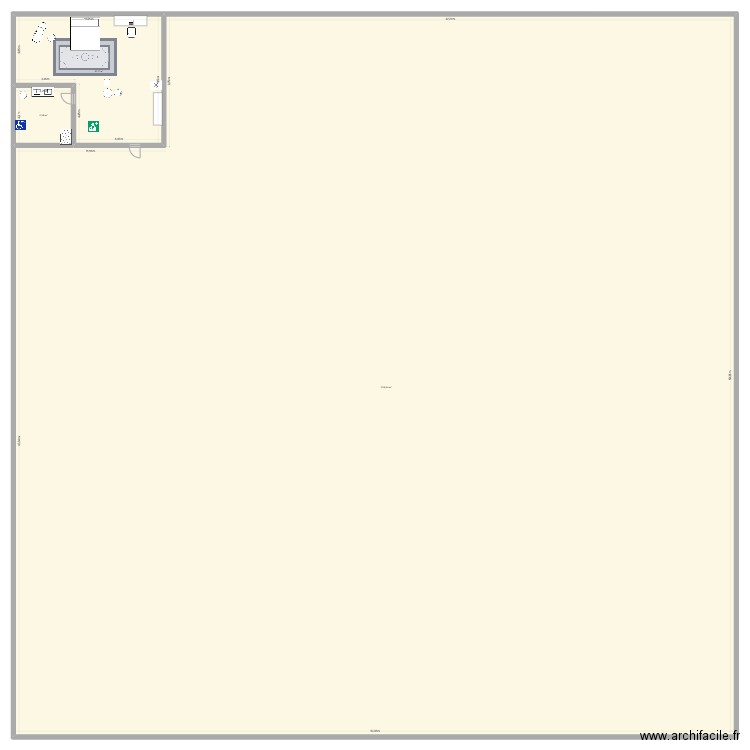 infirmerie. Plan de 3 pièces et -1453 m2