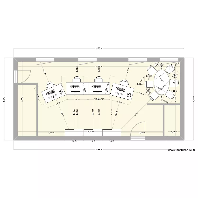 TER. Plan de 1  et 50 m²