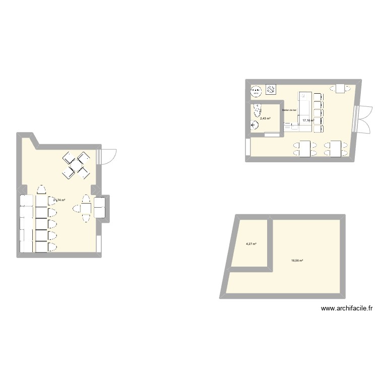Rhum runner - Plan 5 pièces 62 m2 dessiné par lizmry