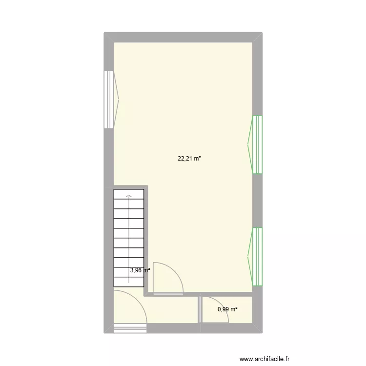 RDC maison rennes julien. Plan de 3 Pièces et 27 m² RDC maison rennes julien. Plan de 3 Pièces et 27 m²