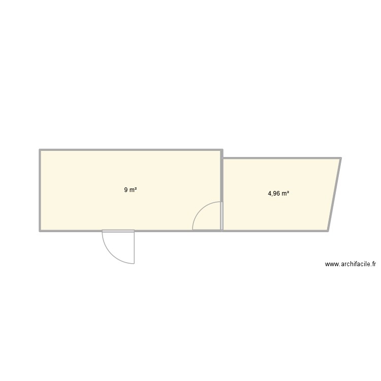 Atelier Maison. Plan de 2 pièces et 14 m2