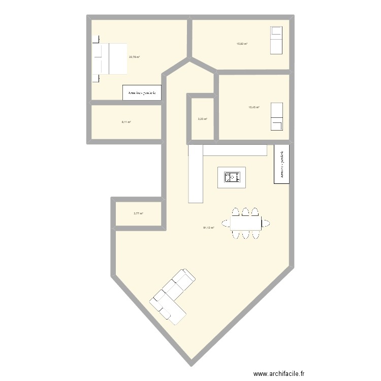 ARdon 2. Plan de 7 pièces et 160 m2