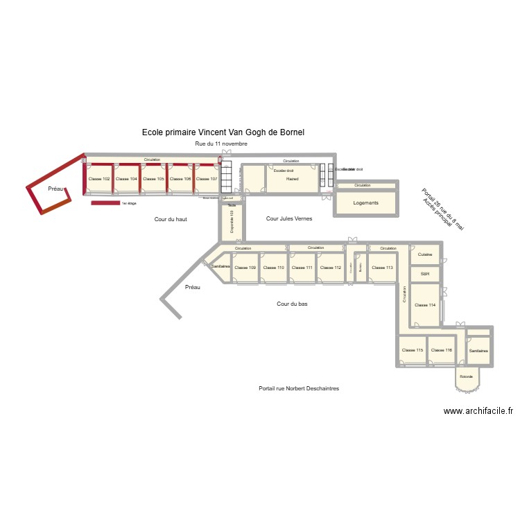 Van Gogh Bornel. Plan de 28 pièces et 28 m2