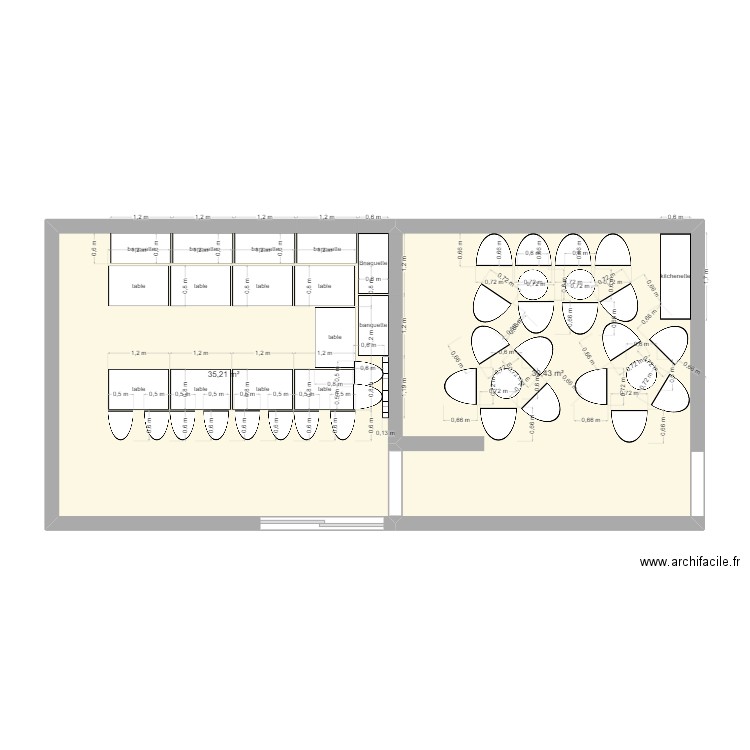 belvedaire. Plan de 2 pièces et 66 m2